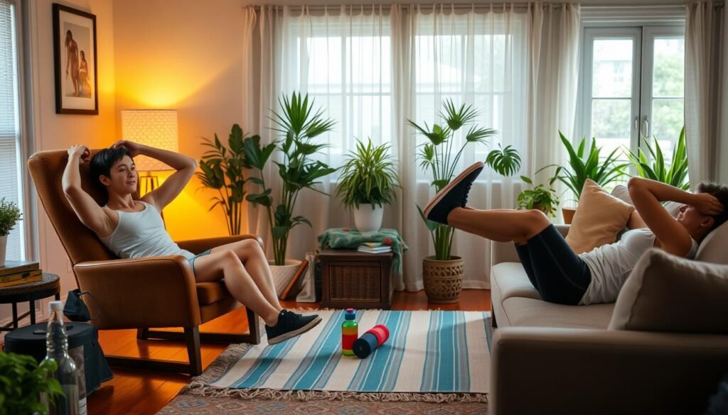 Living Room Workouts with Household Items