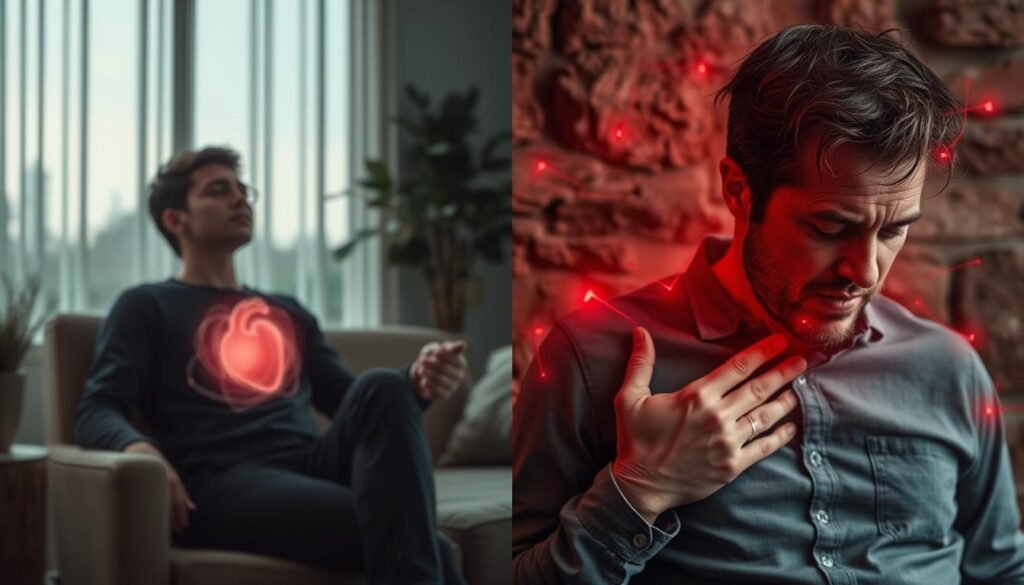 anxiety chest pain vs heart attack symptoms