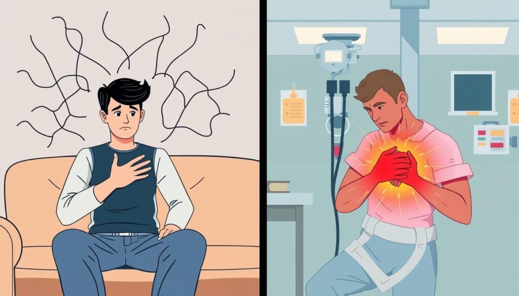 anxiety chest tightness vs heart attack