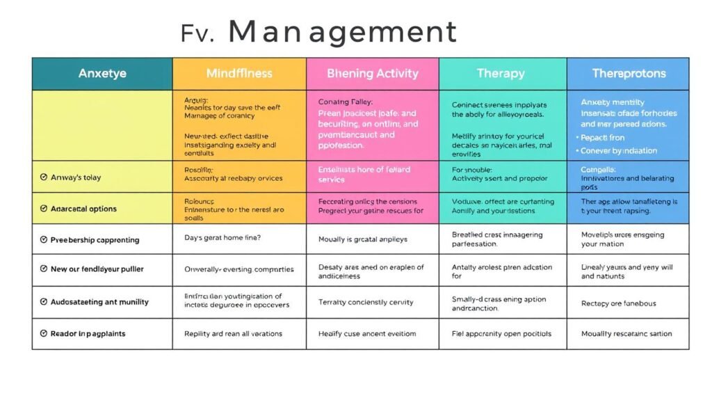 anxiety management strategies table