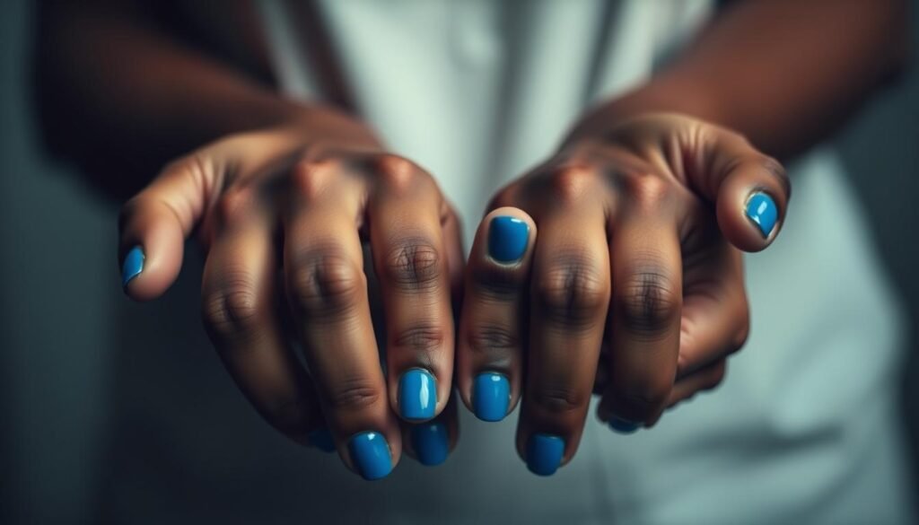 blue fingernails anxiety