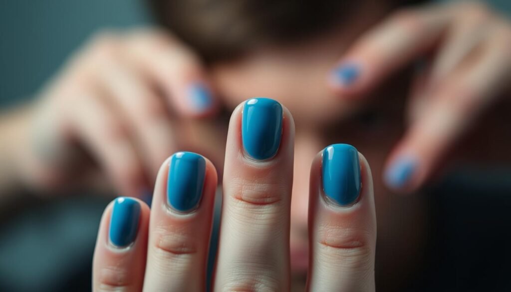 blue fingernails anxiety