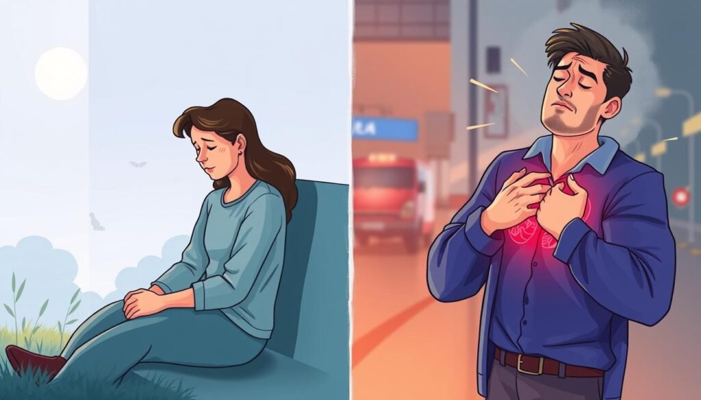 differentiate anxiety chest pain