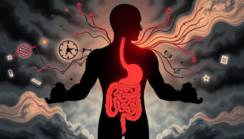 physiological responses to stress and stomach pain