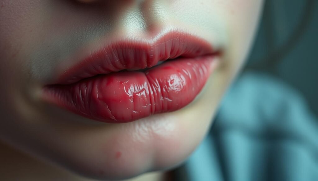 symptoms of chronic lip biting