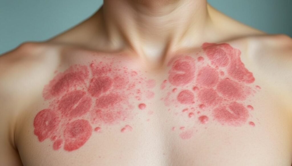 anxiety rash on chest