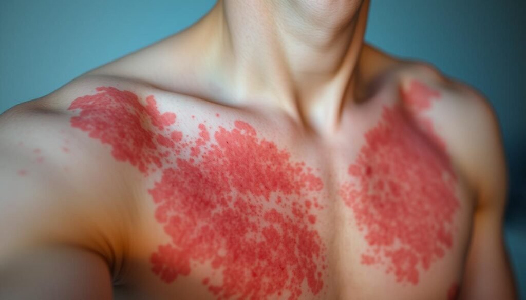 anxiety rash on chest