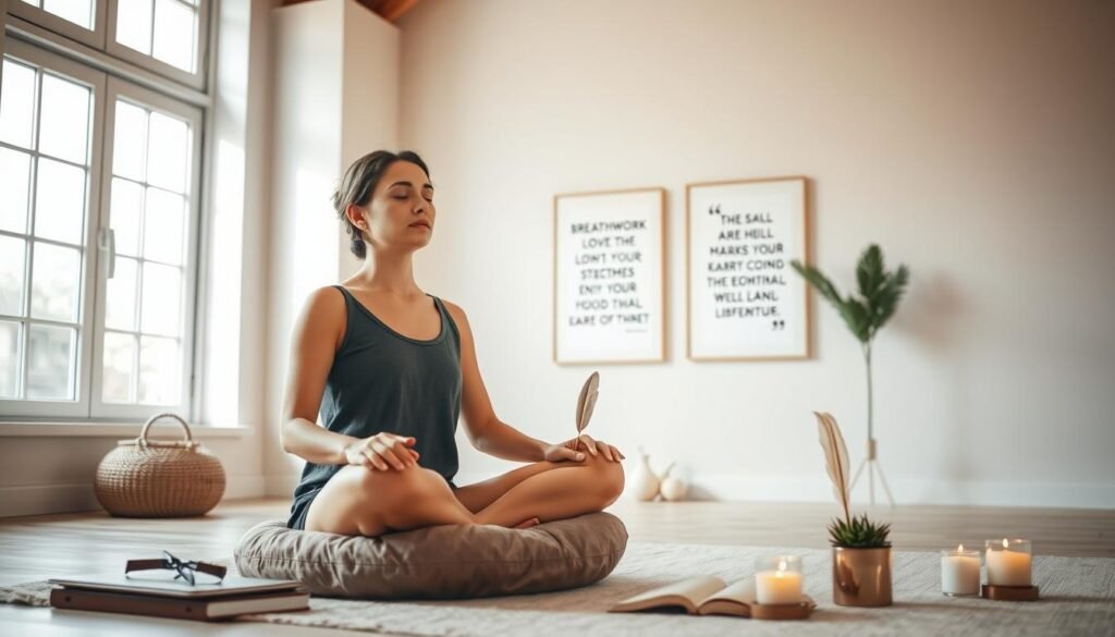 breathing exercises, mindfulness, meditation, journaling