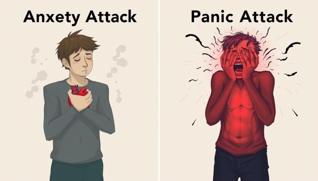 anxiety attack vs panic attack symptoms