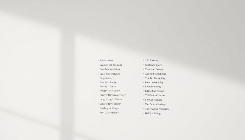list of 100 anxiety symptoms